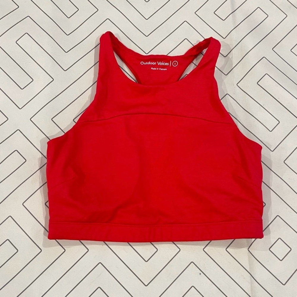 Outdoor Voices Red High Neck Sports Bra